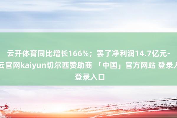 云开体育同比增长166%；罢了净利润14.7亿元-开云官网kaiyun切尔西赞助商 「中国」官方网站 登录入口