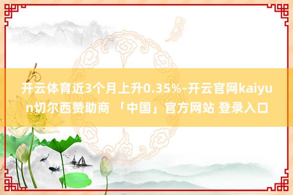 开云体育近3个月上升0.35%-开云官网kaiyun切尔西赞助商 「中国」官方网站 登录入口