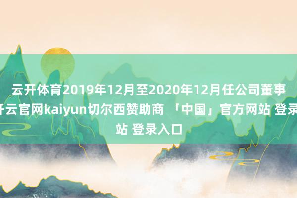 云开体育2019年12月至2020年12月任公司董事长-开云官网kaiyun切尔西赞助商 「中国」官方网站 登录入口