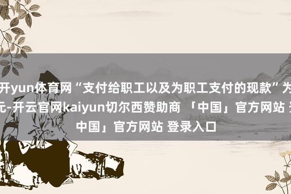 开yun体育网“支付给职工以及为职工支付的现款”为5.56亿元-开云官网kaiyun切尔西赞助商 「中国」官方网站 登录入口