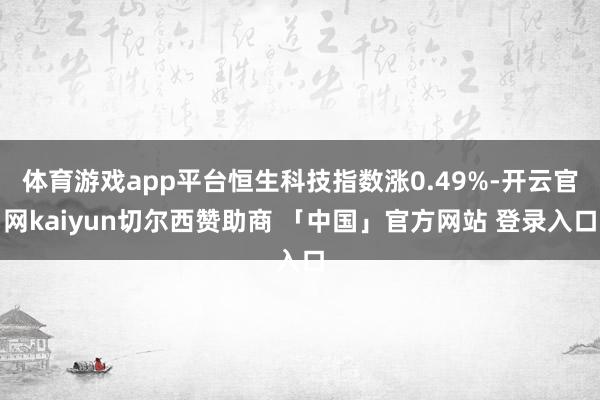 体育游戏app平台恒生科技指数涨0.49%-开云官网kaiyun切尔西赞助商 「中国」官方网站 登录入口