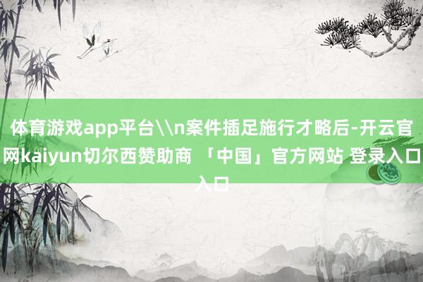 体育游戏app平台\n案件插足施行才略后-开云官网kaiyun切尔西赞助商 「中国」官方网站 登录入口