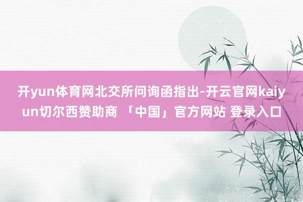 开yun体育网　　北交所问询函指出-开云官网kaiyun切尔西赞助商 「中国」官方网站 登录入口