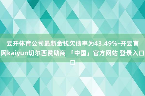 云开体育　　公司最新金钱欠债率为43.49%-开云官网kaiyun切尔西赞助商 「中国」官方网站 登录入口