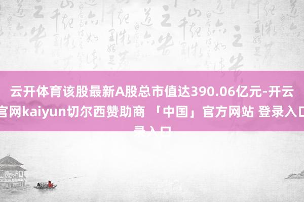 云开体育该股最新A股总市值达390.06亿元-开云官网kaiyun切尔西赞助商 「中国」官方网站 登录入口