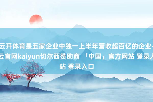 云开体育是五家企业中独一上半年营收超百亿的企业-开云官网kaiyun切尔西赞助商 「中国」官方网站 登录入口