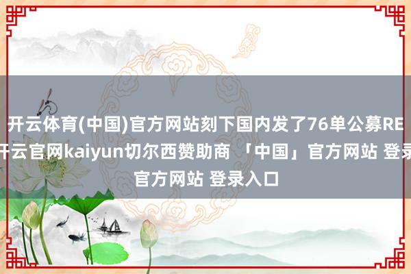 开云体育(中国)官方网站刻下国内发了76单公募REITs-开云官网kaiyun切尔西赞助商 「中国」官方网站 登录入口