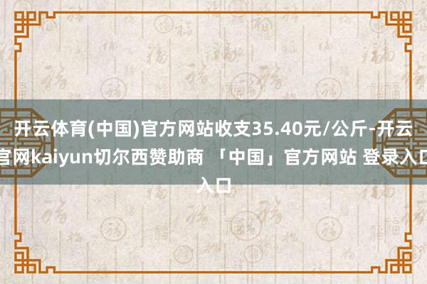 开云体育(中国)官方网站收支35.40元/公斤-开云官网kaiyun切尔西赞助商 「中国」官方网站 登录入口