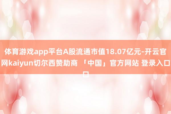 体育游戏app平台A股流通市值18.07亿元-开云官网kaiyun切尔西赞助商 「中国」官方网站 登录入口