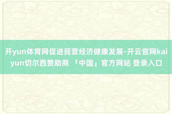 开yun体育网促进民营经济健康发展-开云官网kaiyun切尔西赞助商 「中国」官方网站 登录入口